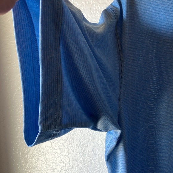 Exofficio Sol Cool Signature Blue Short Sleeve 3/4 Button Up Polo Shirt mens L - Picture 16 of 17